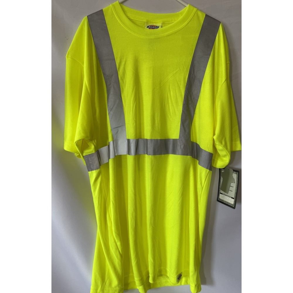 Dickies Men's Hi-Vis Short Sleeve Safety T-Shirt, 3M Scotchlite™ Reflective, XL